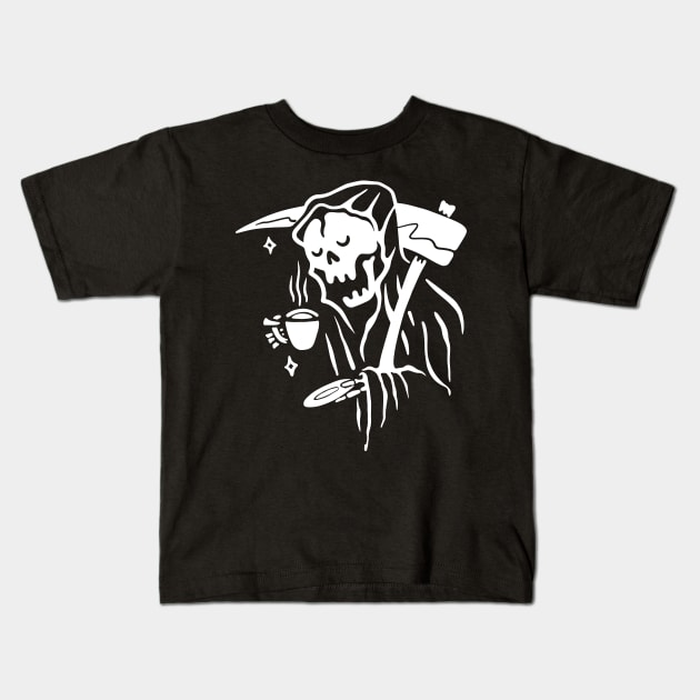 Coffee Reaper Kids T-Shirt by quilimo